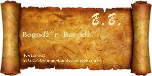 Bognár Bardó névjegykártya